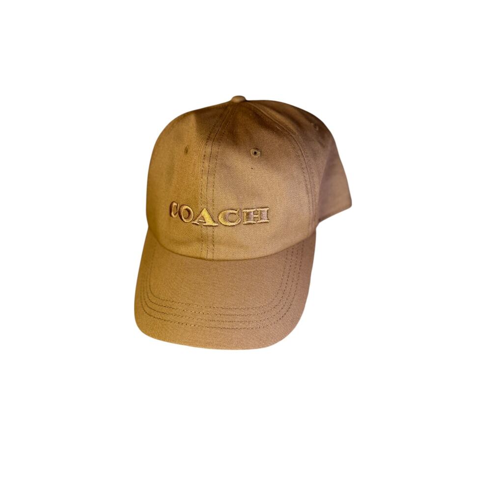 Vintage Coach Khaki Baseball Hat – Minimal Logo – Y2K Dad Cap